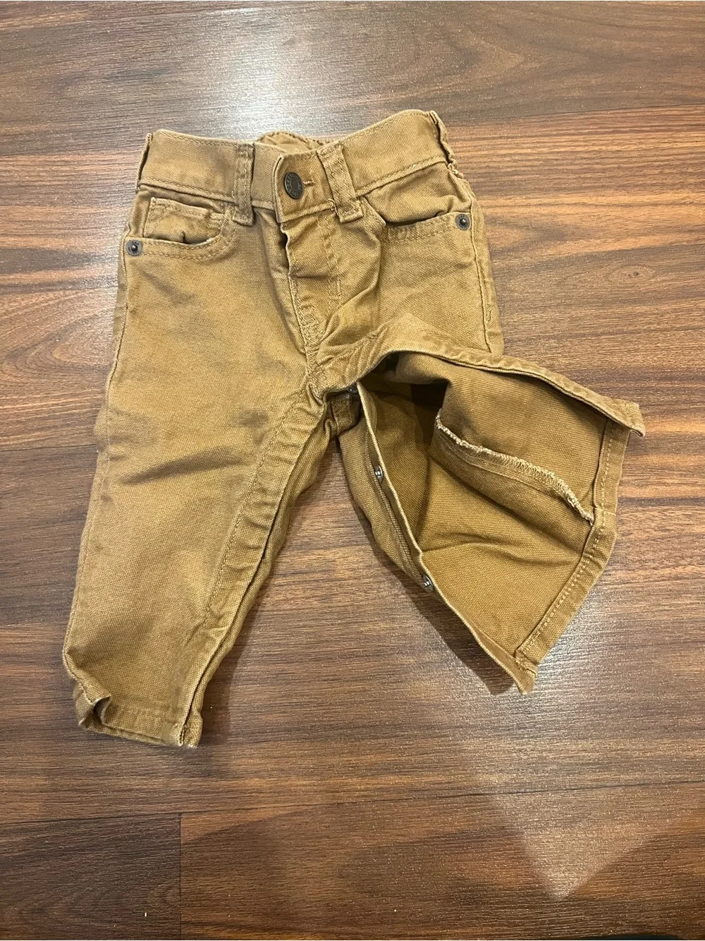 Gap Denim Baby Jeans 3-6M Tan Snap Legs, Stretch